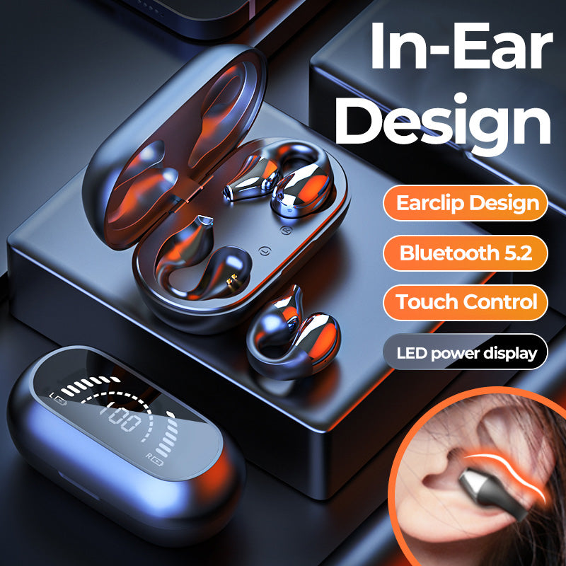 Bone Conduction Sports Headphone, Bluetooth 5.2 HIFI, Handsfree Noise Canceling Headset With Mic