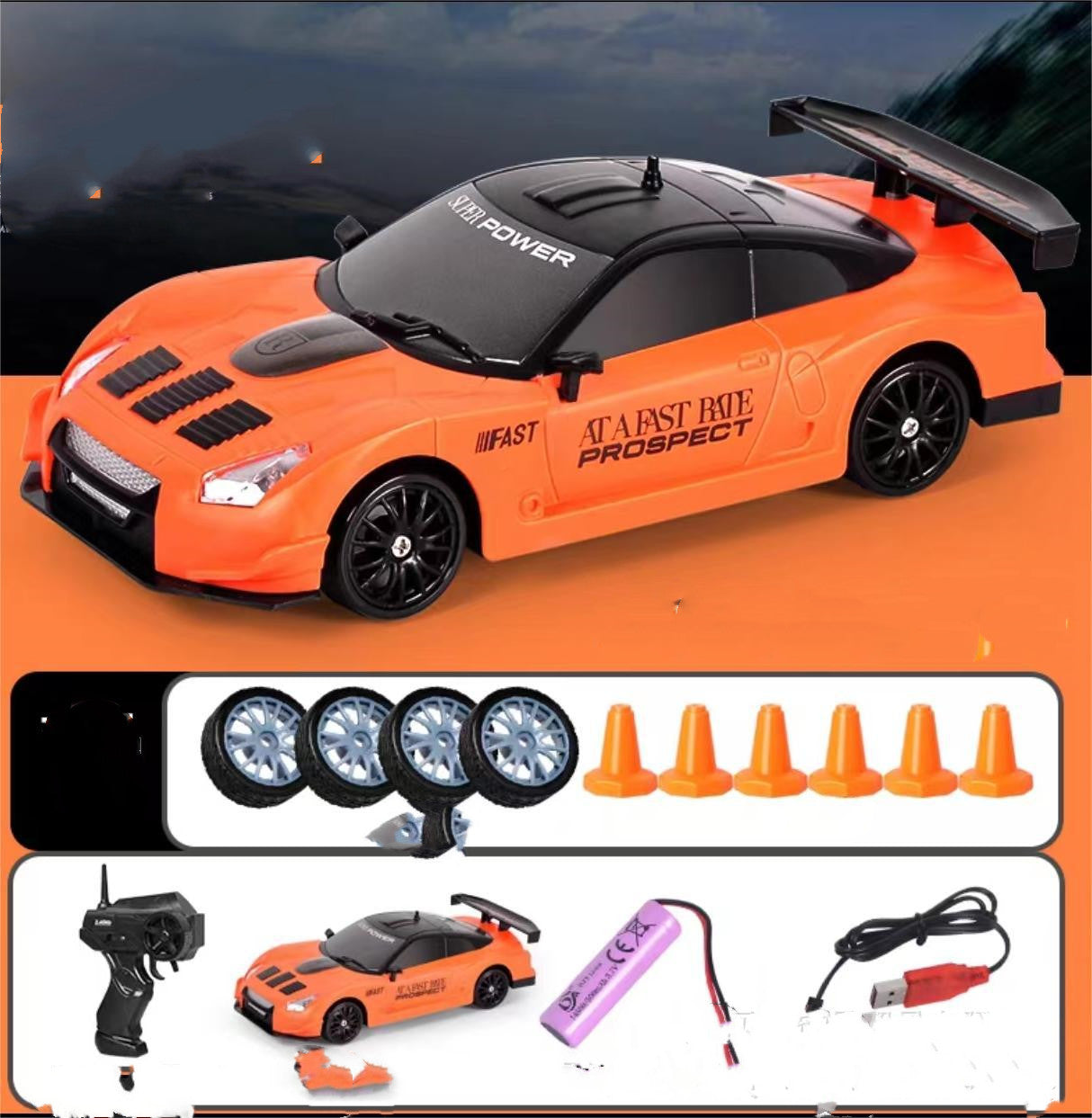 2.4G 4WD RC Drift Car With Changeable Tires Included