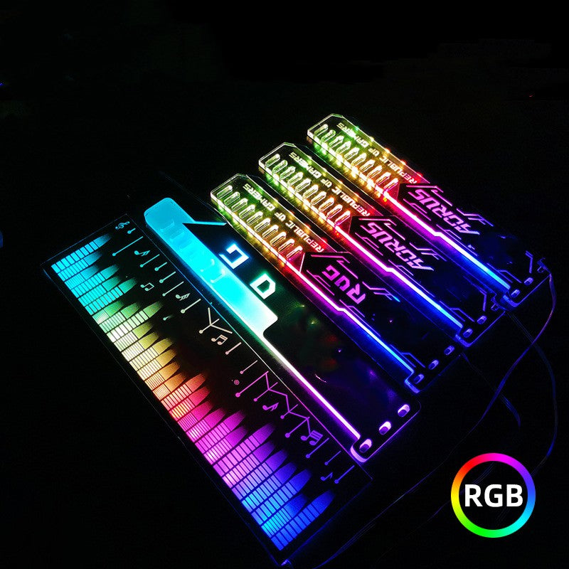 Transverse Mounted LED Light Bar Emitting Case Decoration RGB Graphics Card Bracket