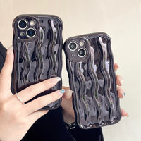 Electroplating Water Ripple Suitable Phone Case Solid Color