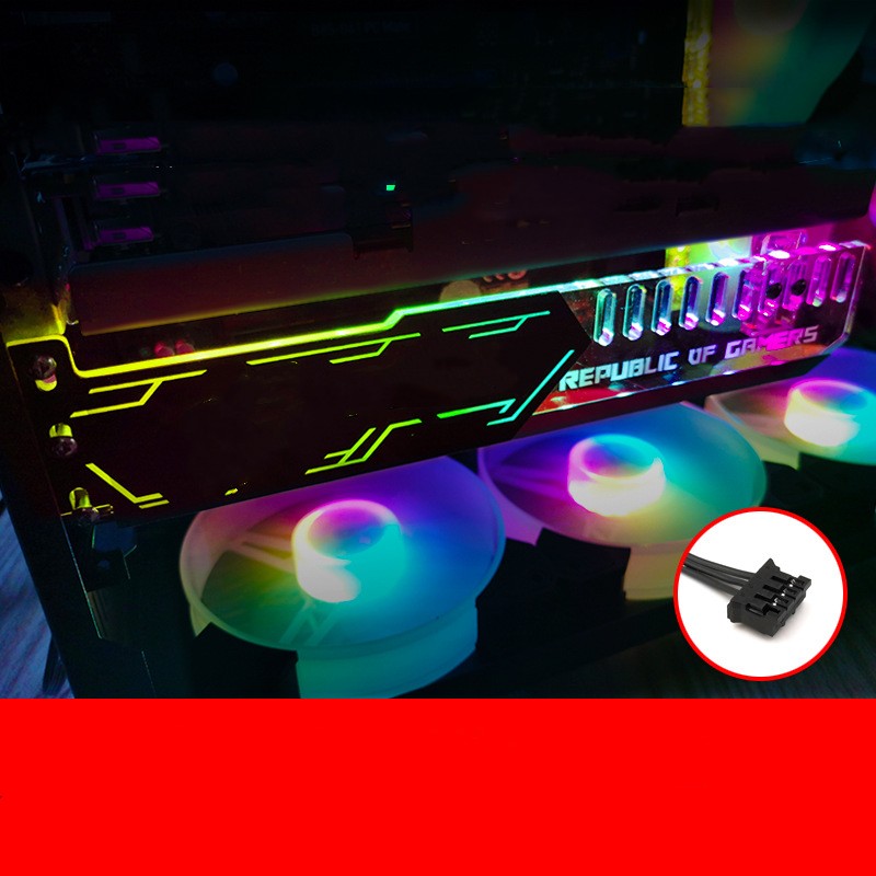 Transverse Mounted LED Light Bar Emitting Case Decoration RGB Graphics Card Bracket