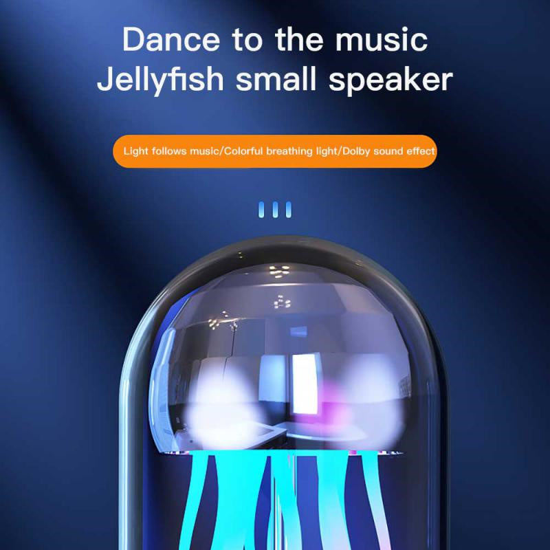 Creative 3in1 Colorful Jellyfish Lamp With Clock Bluetooth Speaker