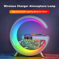 2023 Wireless Charger,New Intelligent G Shaped LED Lamp,Bluetooth Speaker,  Atmosphere Lamp, App Control For Bedroom Home Decor