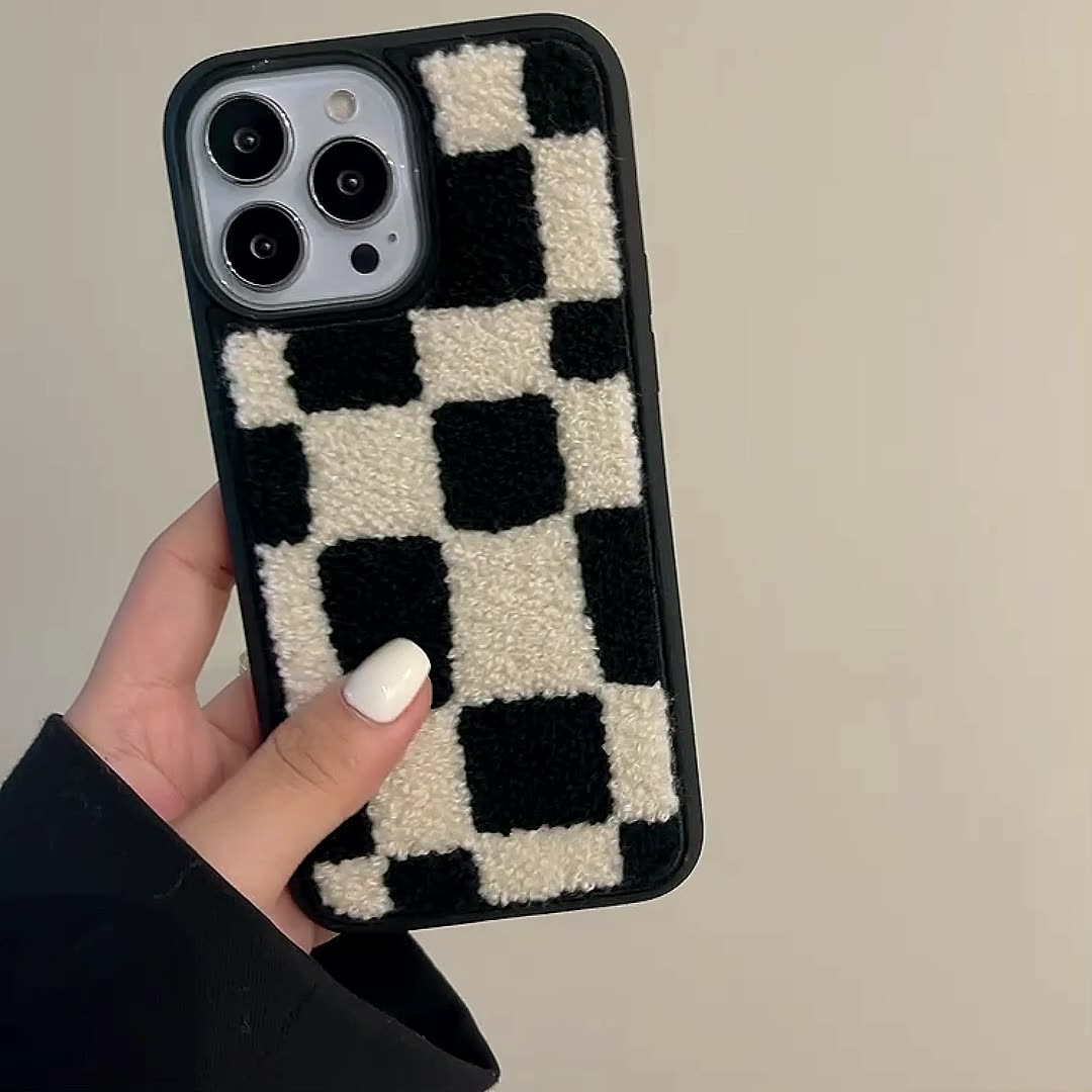 Black And White Lattice Mobile Phone Protective Case