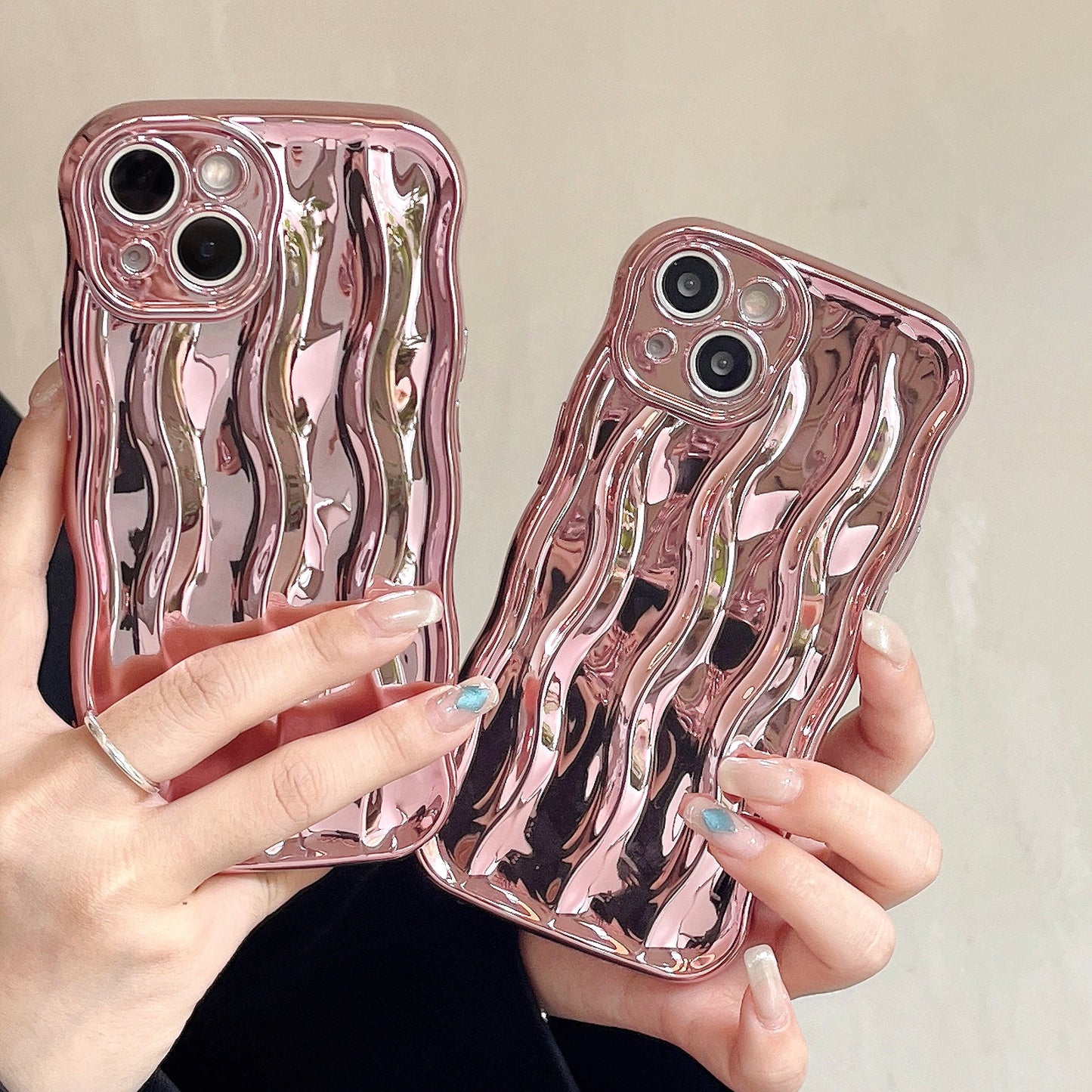 Electroplating Water Ripple Suitable Phone Case Solid Color