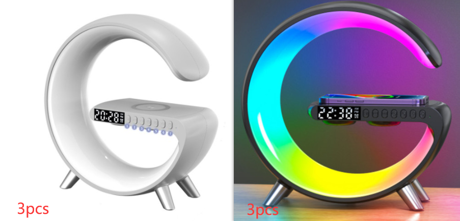 2023 Wireless Charger,New Intelligent G Shaped LED Lamp,Bluetooth Speaker,  Atmosphere Lamp, App Control For Bedroom Home Decor