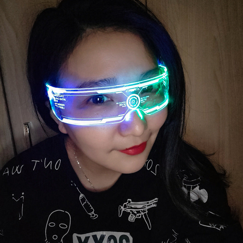 LED Luminous Glasses Party Bar Disco Punk Glasses Futuristic Style Festival Goggles Decoration Gifts