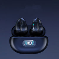 Bone Conduction Headphones, Ear Clip Bluetooth 5.3 Touch Wireless In-Ear Bass HIFI Sports Headset