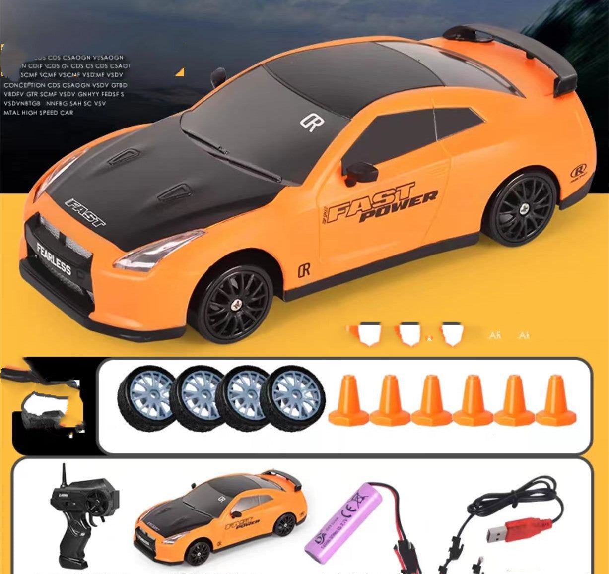 2.4G 4WD RC Drift Car With Changeable Tires Included