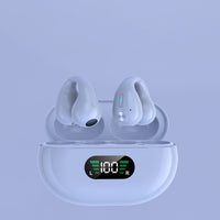 Bone Conduction Headphones, Ear Clip Bluetooth 5.3 Touch Wireless In-Ear Bass HIFI Sports Headset