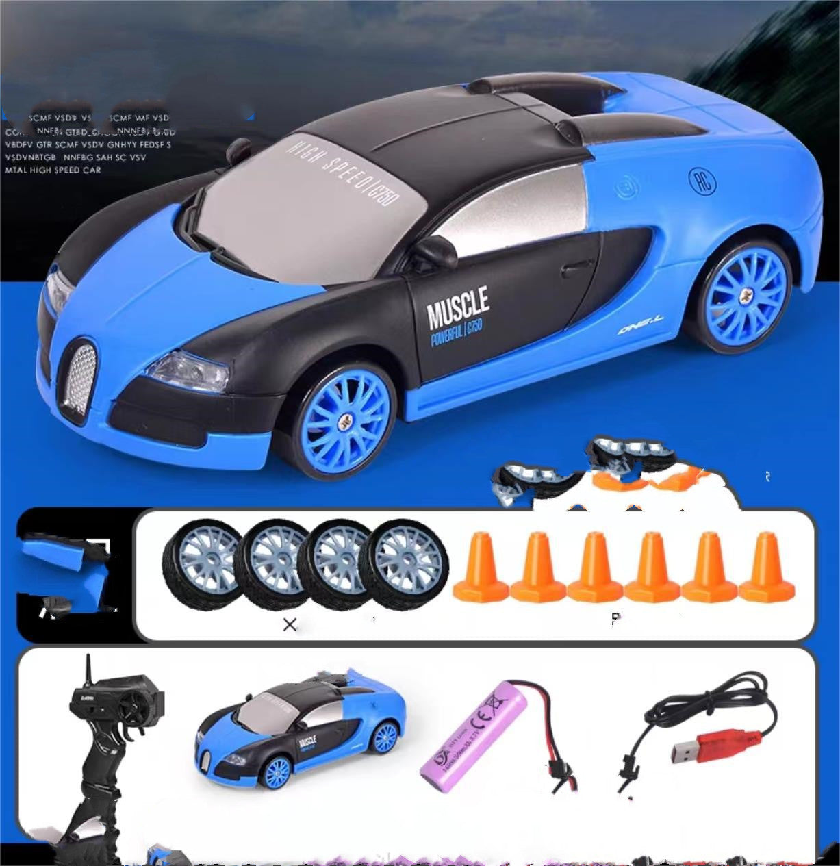 2.4G 4WD RC Drift Car With Changeable Tires Included