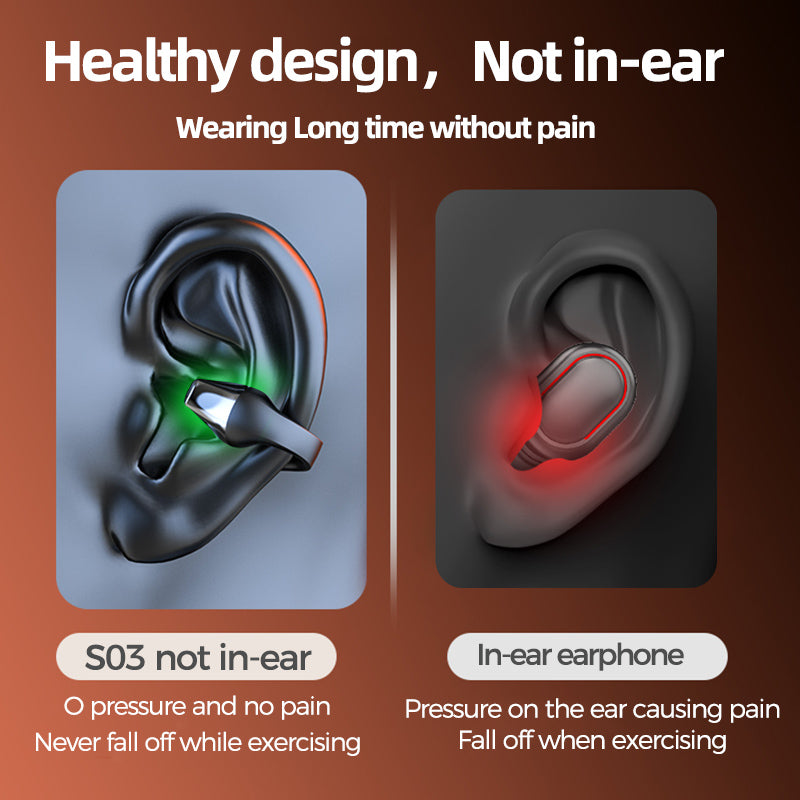 Bone Conduction Sports Headphone, Bluetooth 5.2 HIFI, Handsfree Noise Canceling Headset With Mic