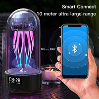 Creative 3in1 Colorful Jellyfish Lamp With Clock Bluetooth Speaker