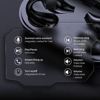 Bone Conduction Sports Headphone, Bluetooth 5.2 HIFI, Handsfree Noise Canceling Headset With Mic